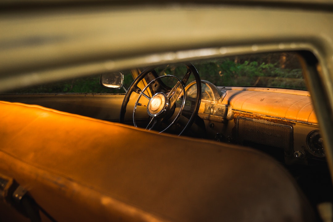 Close-up of the Interior of an Old Car | Veteran Car Donations
