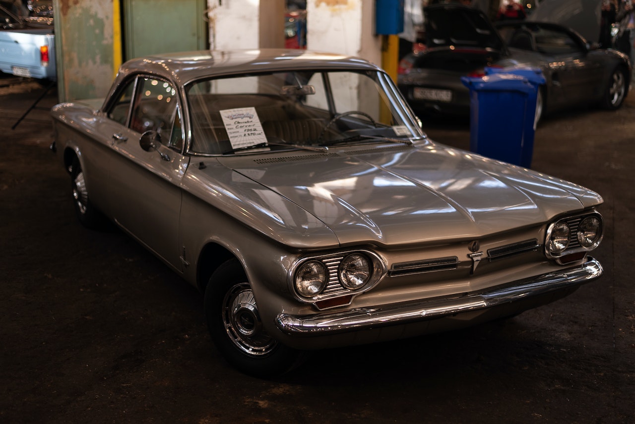 Chevy Corvair Car Parked in a Garage | Veteran Car Donations