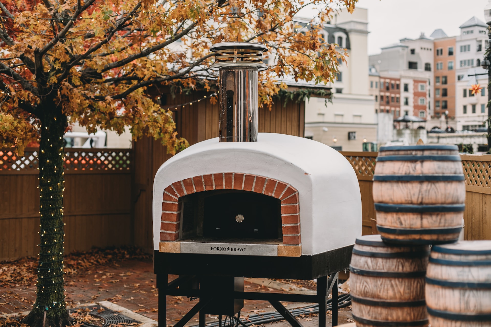 Pizza Oven Set Up Outside for the Carmel Christkindlmarkt | Veteran Car Donation