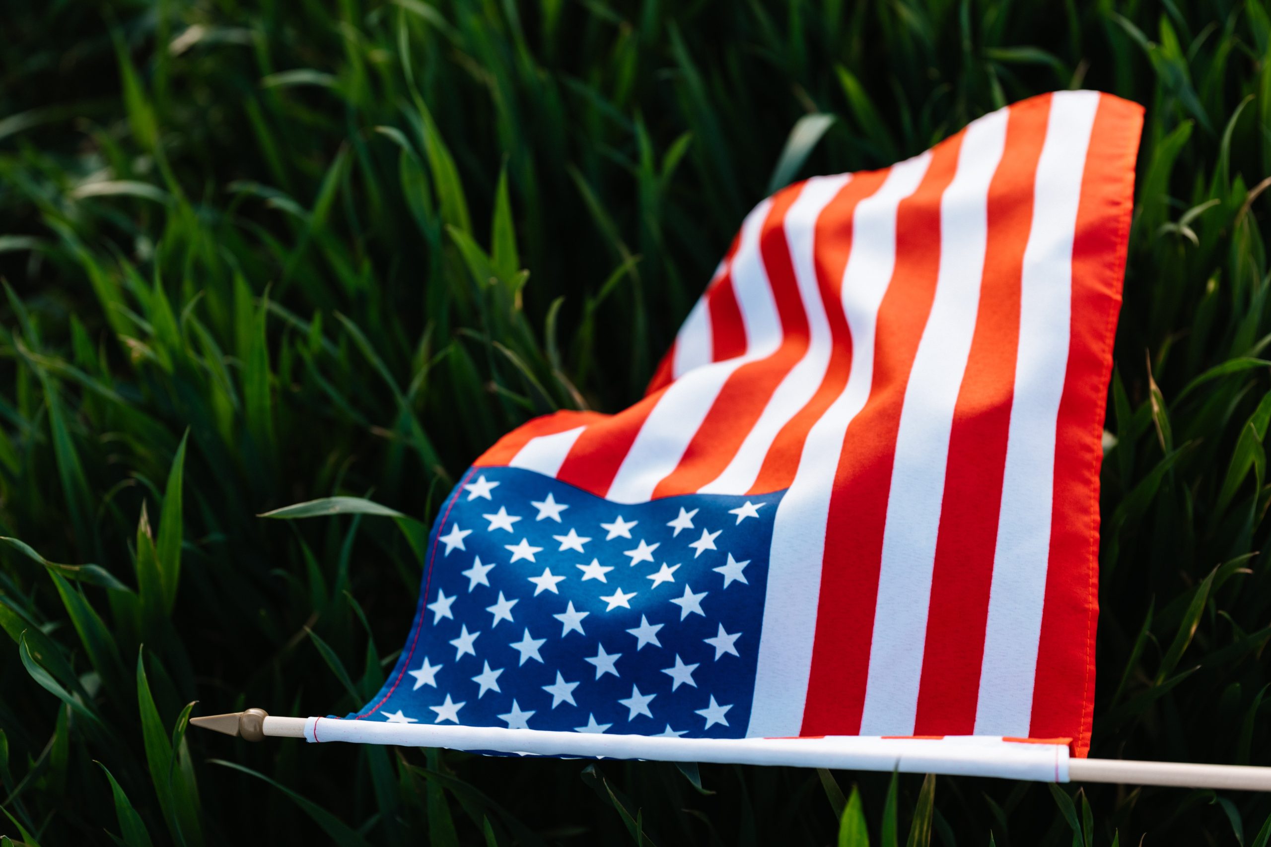 US Flag on Grass | Veteran Car Donations
