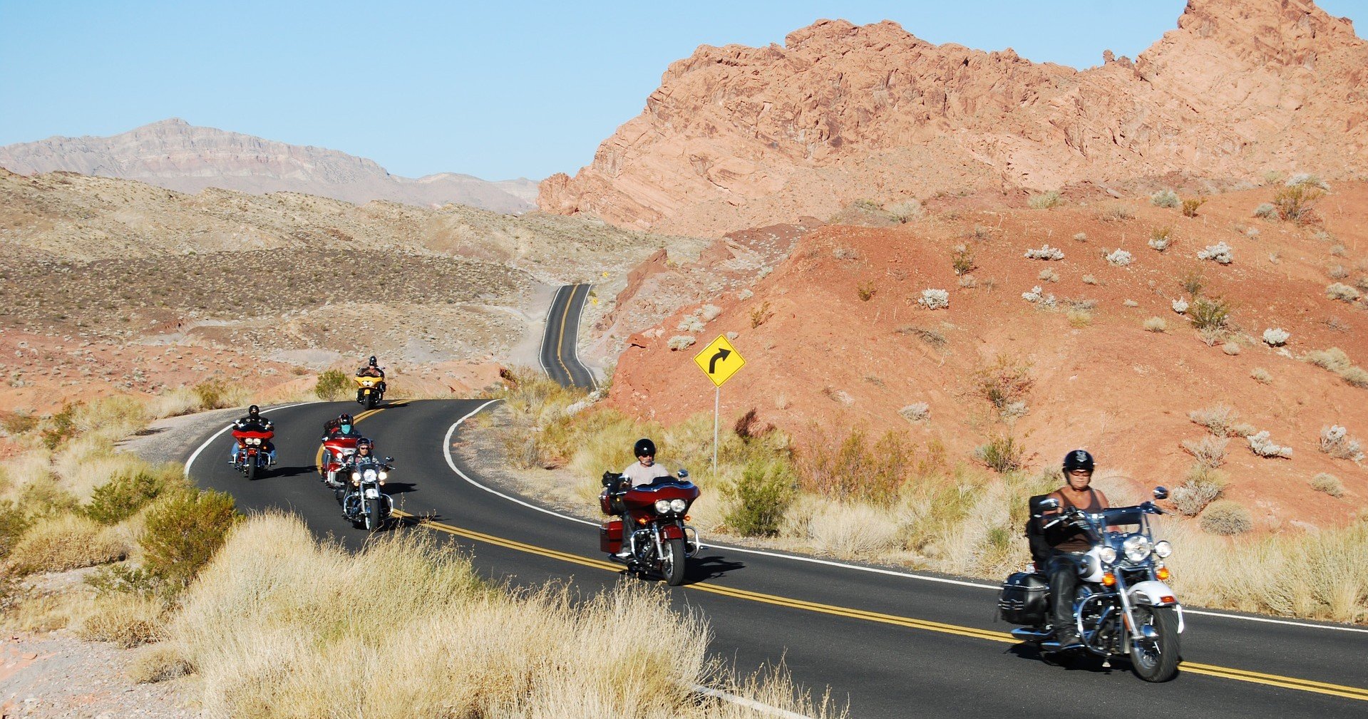 Motorcycle on a Highway in Nevada - VeteranCarDonations.org