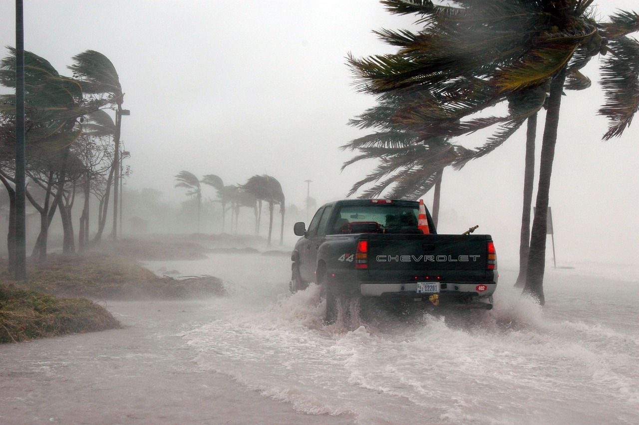 Black Pickup Caught in Storm | Veteran Car Donations