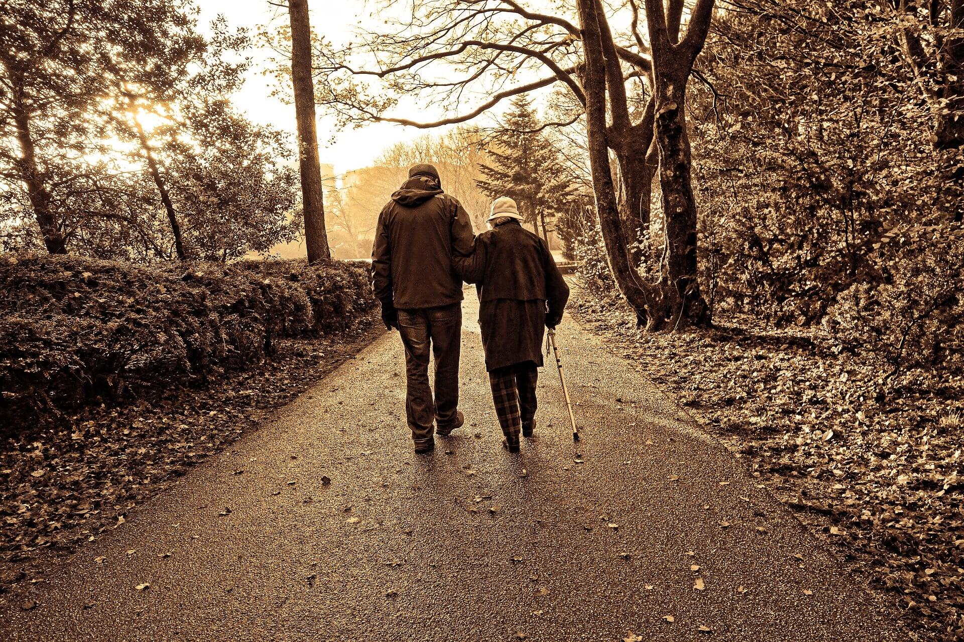 Old Couple Taking a Walk on a Park - VeteranCarDonations.org