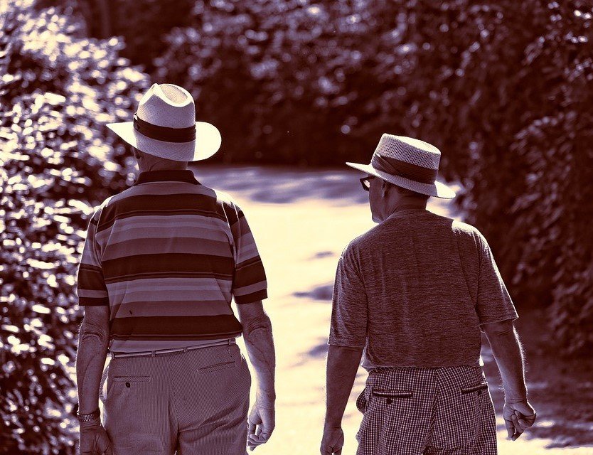 Old Veterans on a Walk - VeteranCarDonations.org