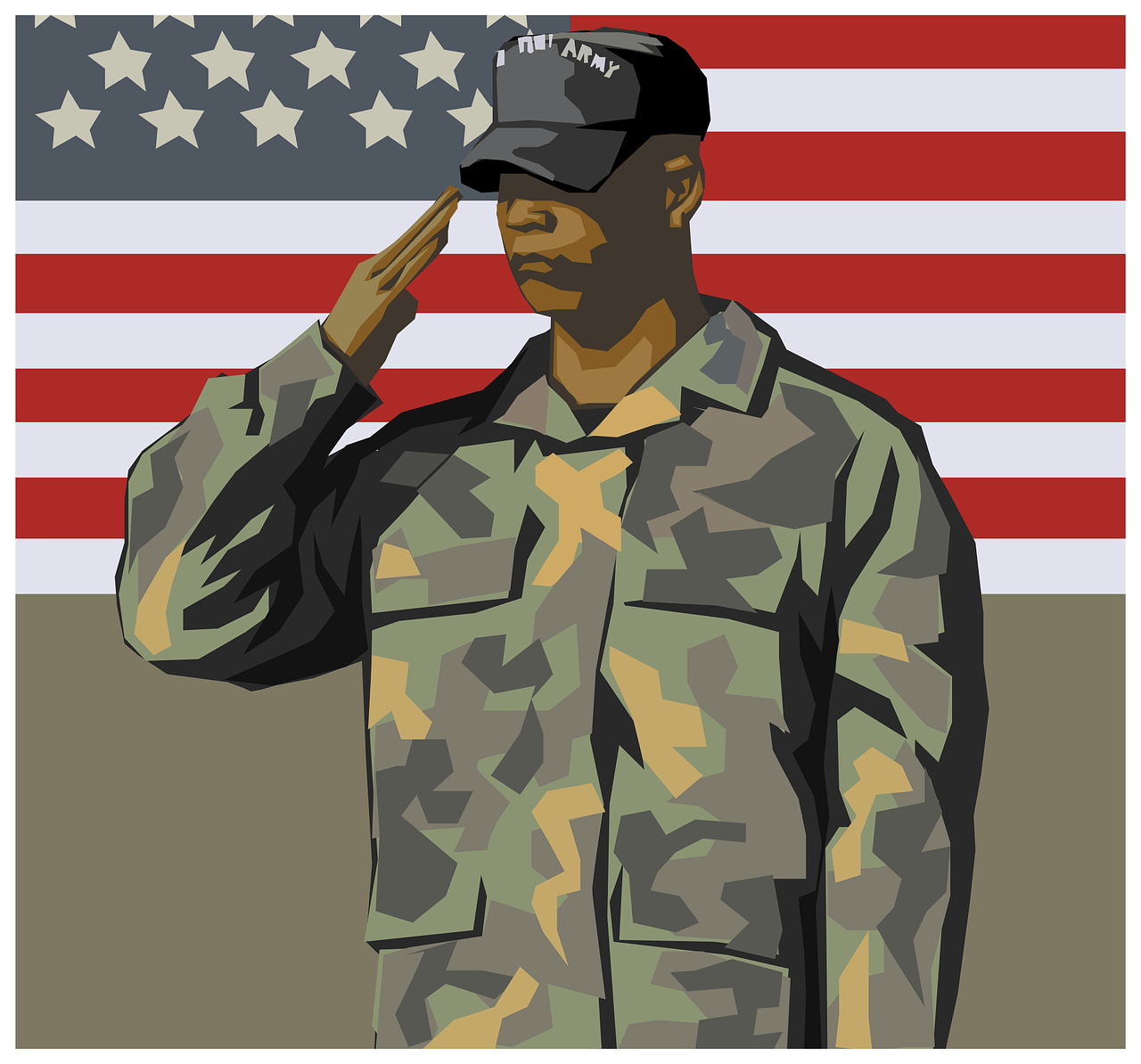 Soldier Salute Graphic Art | Veteran Car Donations