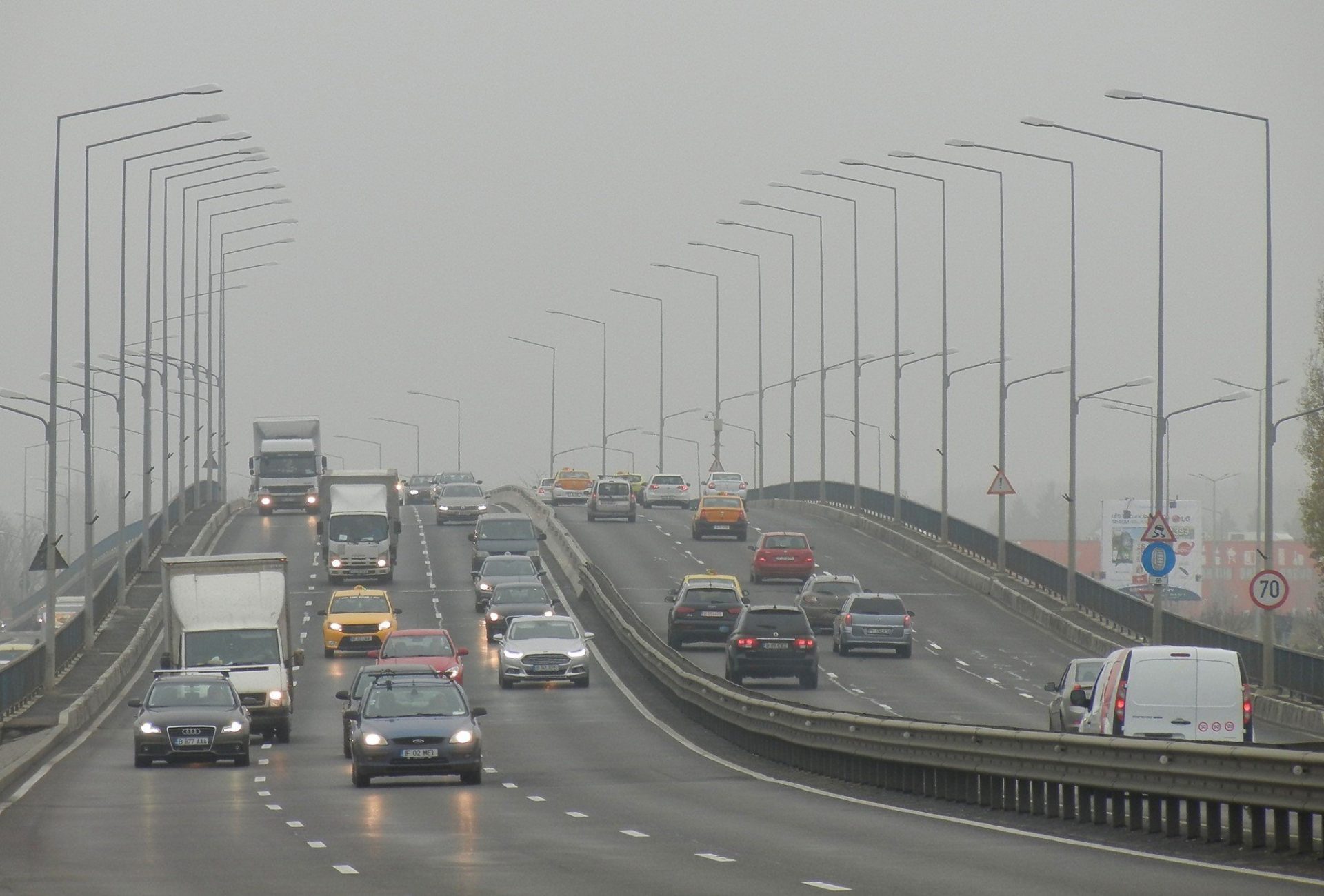 Car Smog on a Busy Highway - VeteranCarDonations.org