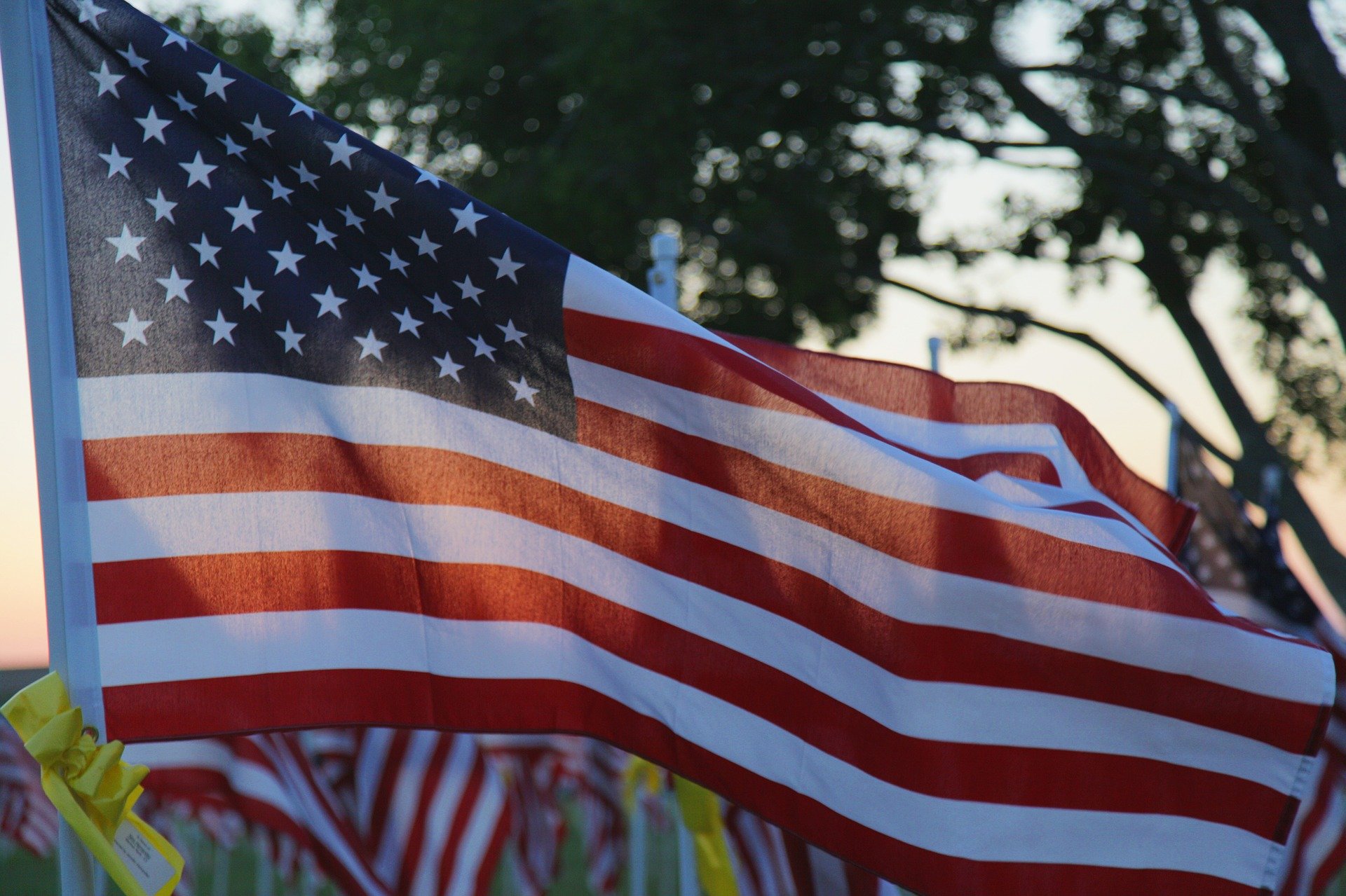Waving American Flag in New Jersey - VeteranCarDonations.org