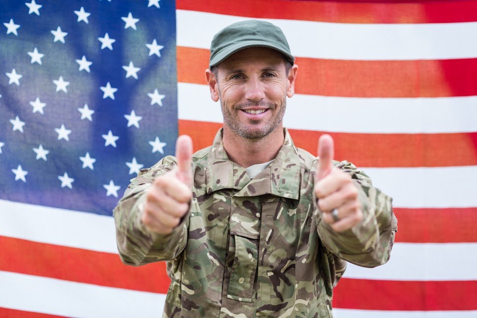 Military Man Doing Thumbs Up - VeteranCarDonations.org