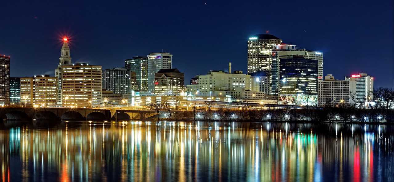 Night View at Hartford, Connecticut | Veteran Car Donations