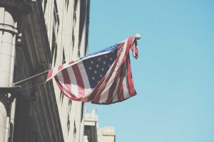 US Flag on a Building | Veteran Car Donations