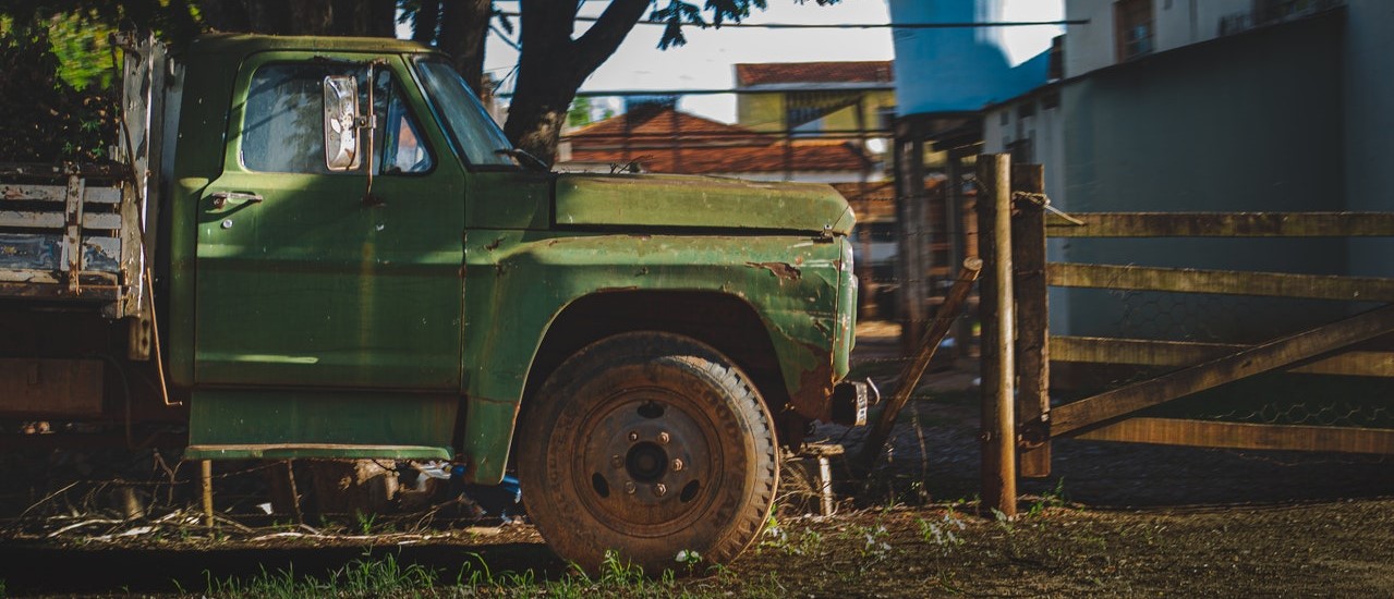 Parked Oldtimer Green Truck | Veteran Car Donations