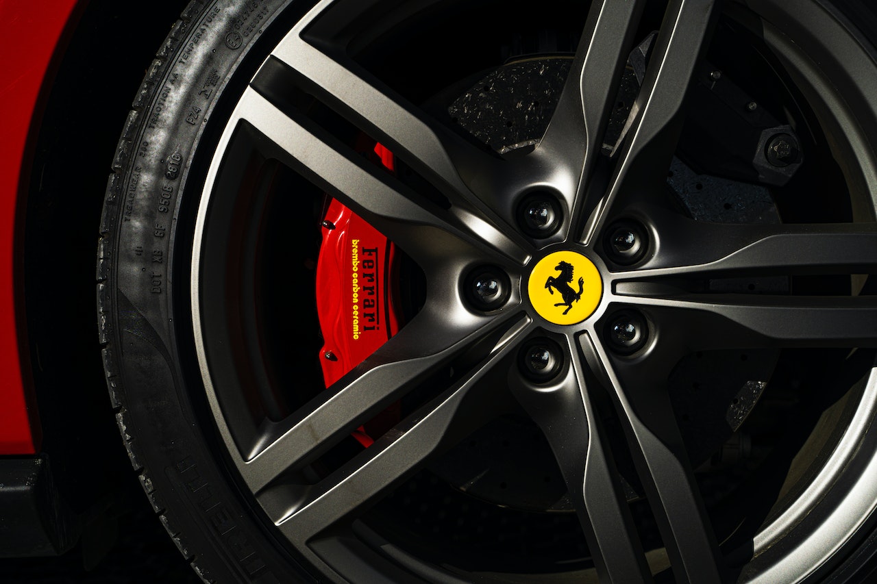 Close-Up Photo of Ferrari Rim | Veteran Car Donations