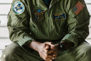 Man Wearing Military Uniform with Badges | Veteran Car Donations