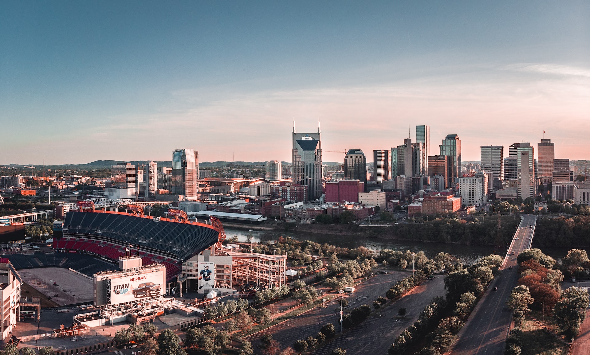 Airial Shot of American Football Arena in Nashville Tennessee | Veteran Car Donations