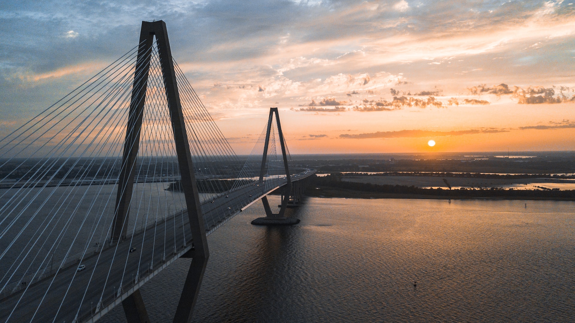 Arthur Ravenel Jr. Brdige During Sunset | Veteran Car Donations
