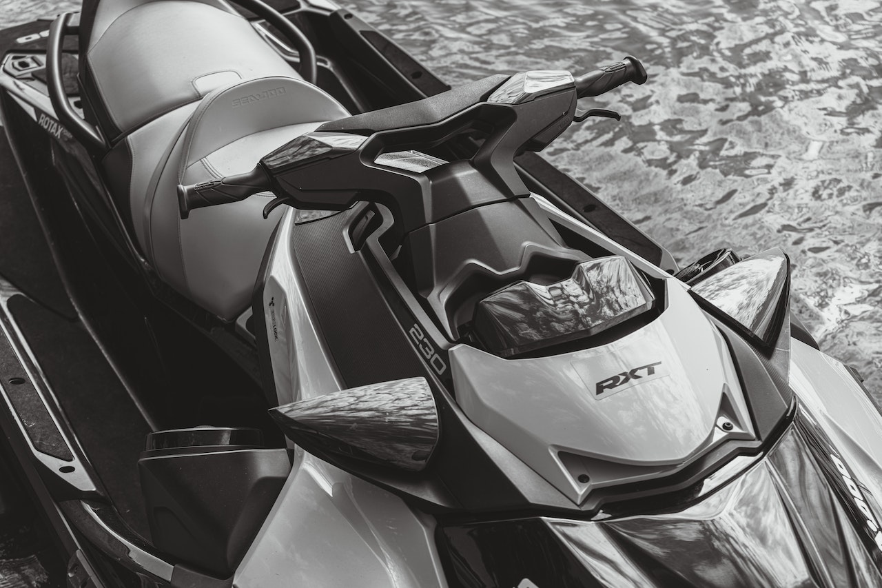 Black and White Photo of a Jetski | Veteran Car Donations