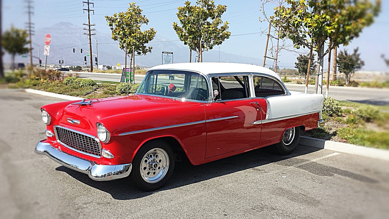 Red and White Retro Car Parked | Veteran Car Donations