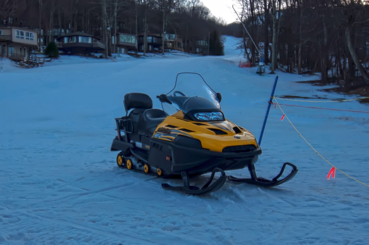 Yellow Snow Mobile on the Street