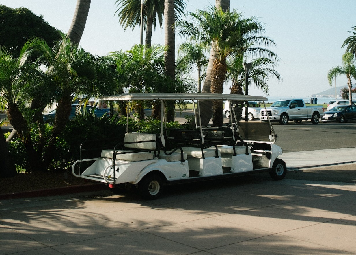 parked Golf Cart | Veteran Car Donations