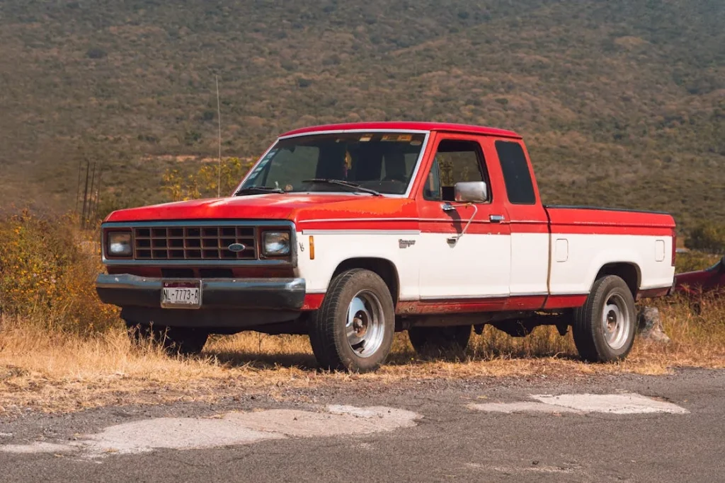A pickup truck on the roadside
