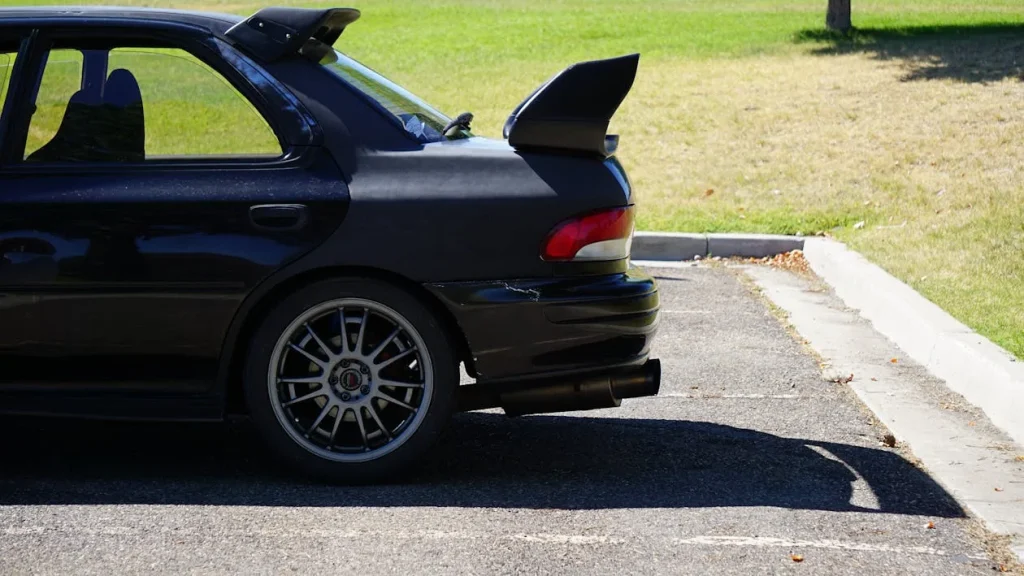Side View of a Black Vintage Subaru Impreza