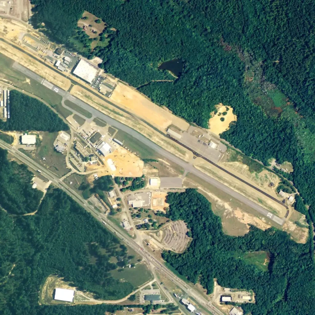 Aerial image of Blackwell Field airport in Ozark, Alabama