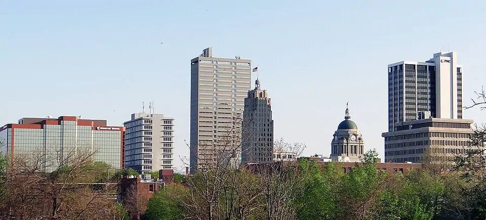 Downtown Fort Wayne, Indiana Skyline from Old Fort, May 2014