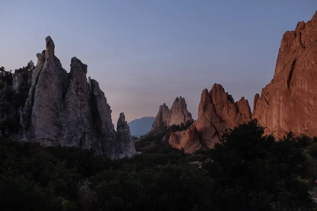 Sunrise at Garden of the Gods in Colorado