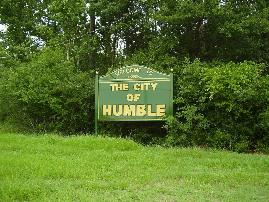 Sign indicating The City of Humble, Texas