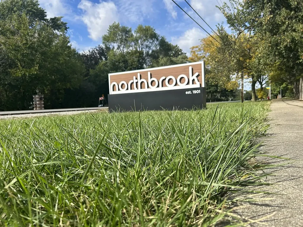 Village entrance sign in Northbrook, Illinois