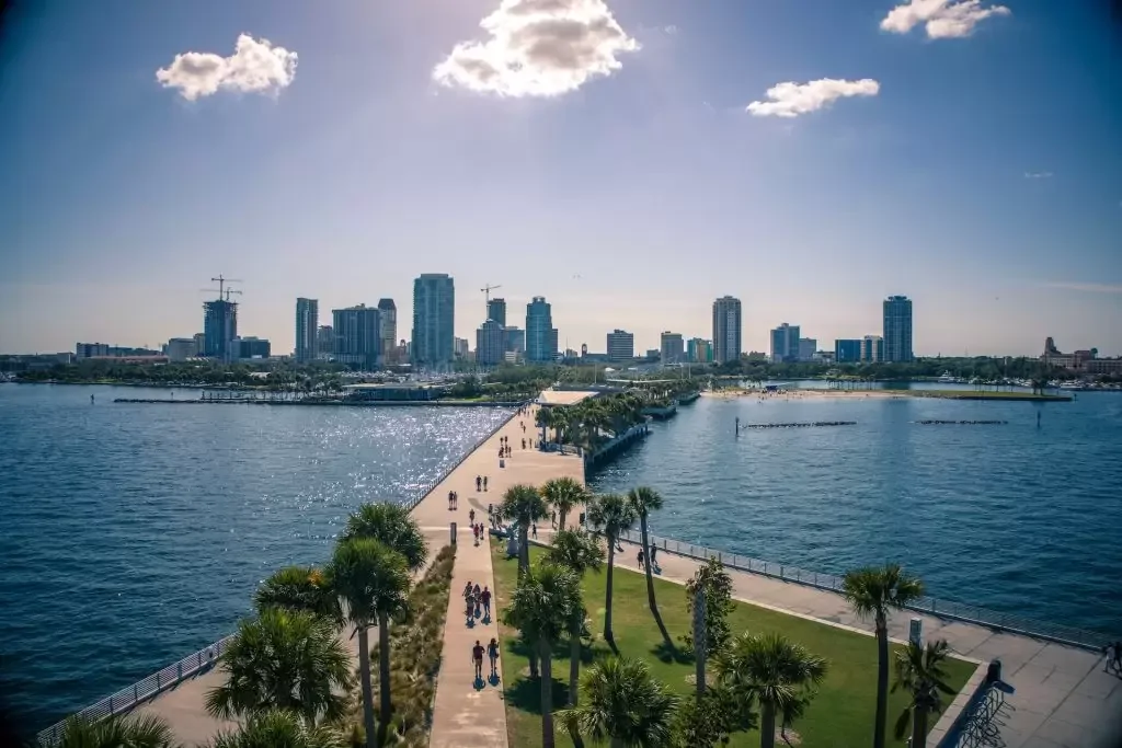 A view of the St. Pete Pier in St. Petersburg, Florida