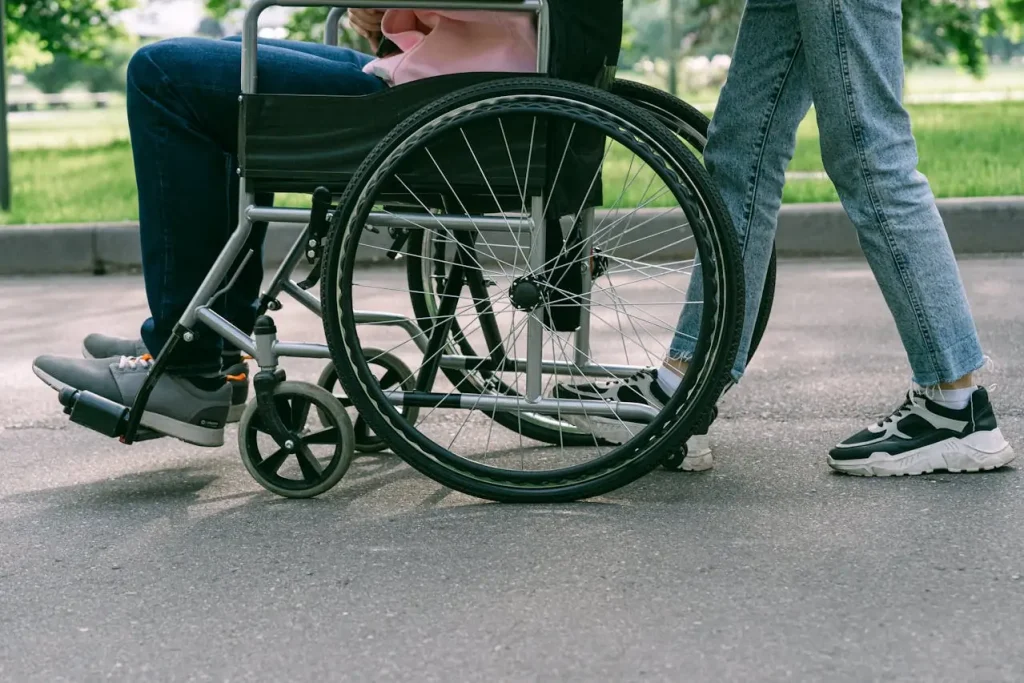 A person using a wheelchair by SHVETS production