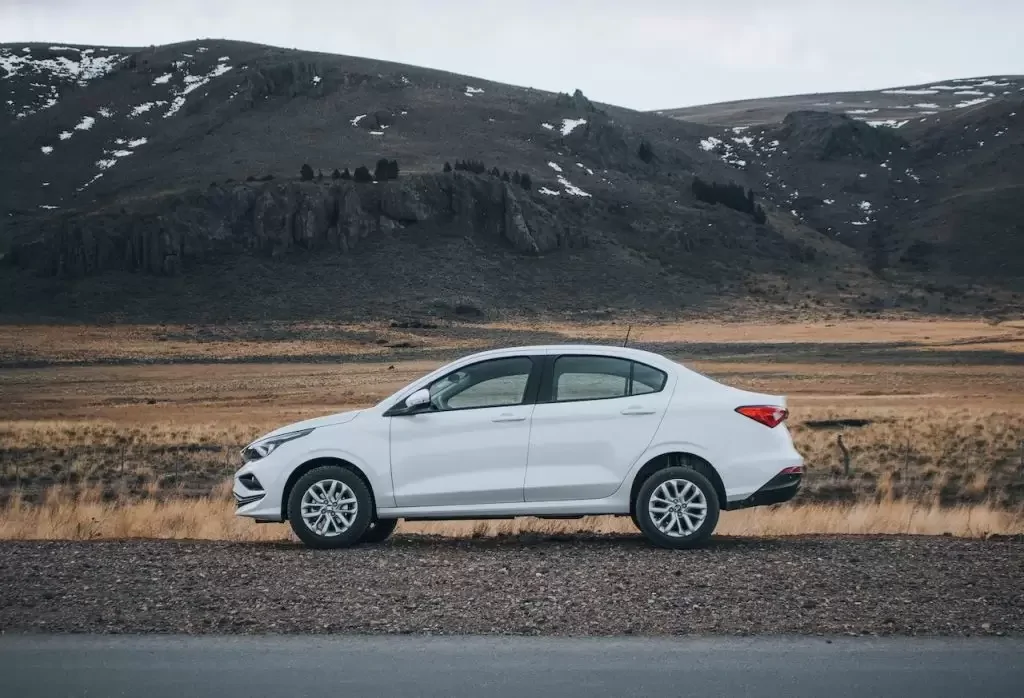 White car on the roadside