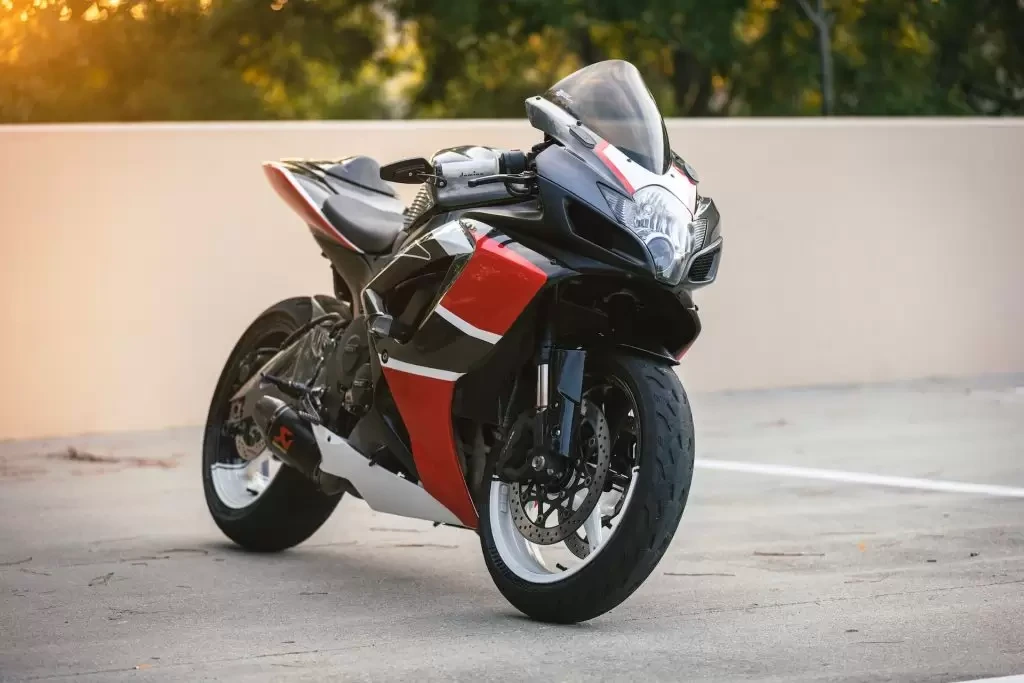 Red and black motorcycle in The Woodlands, Texas