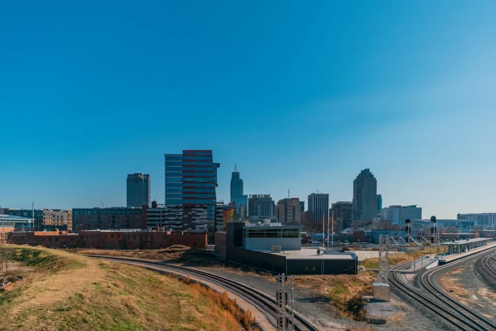 kyline of Raleigh, North Carolina, from the Boylan Bridge