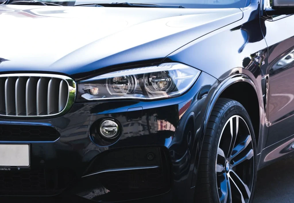 Blue BMW sedan parked outdoors showcasing sleek design and modern styling