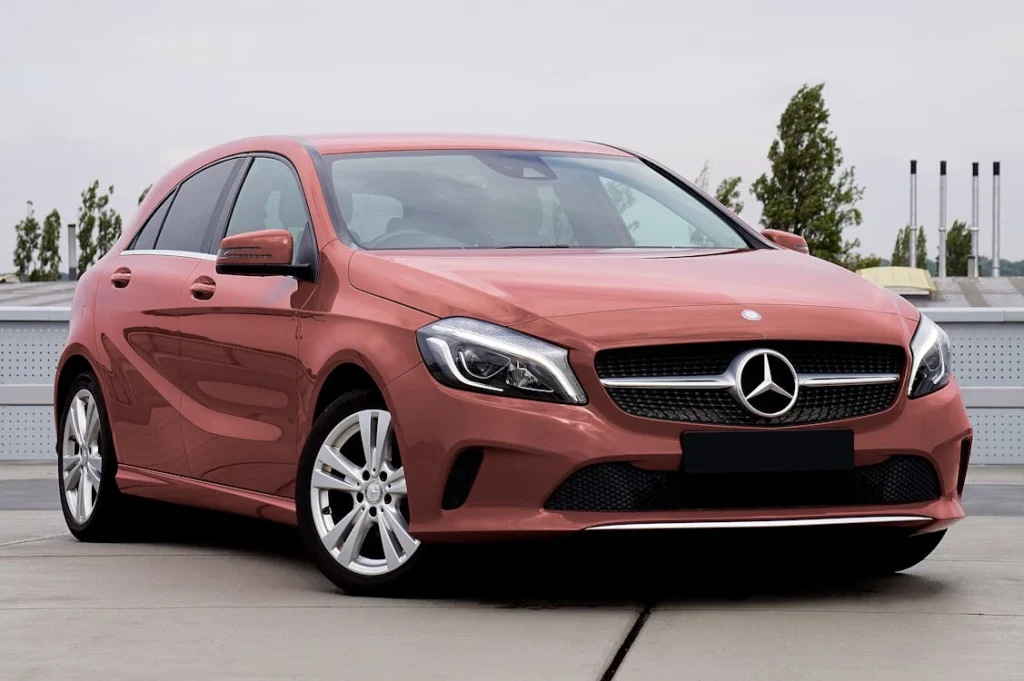 Red Mercedes-Benz car