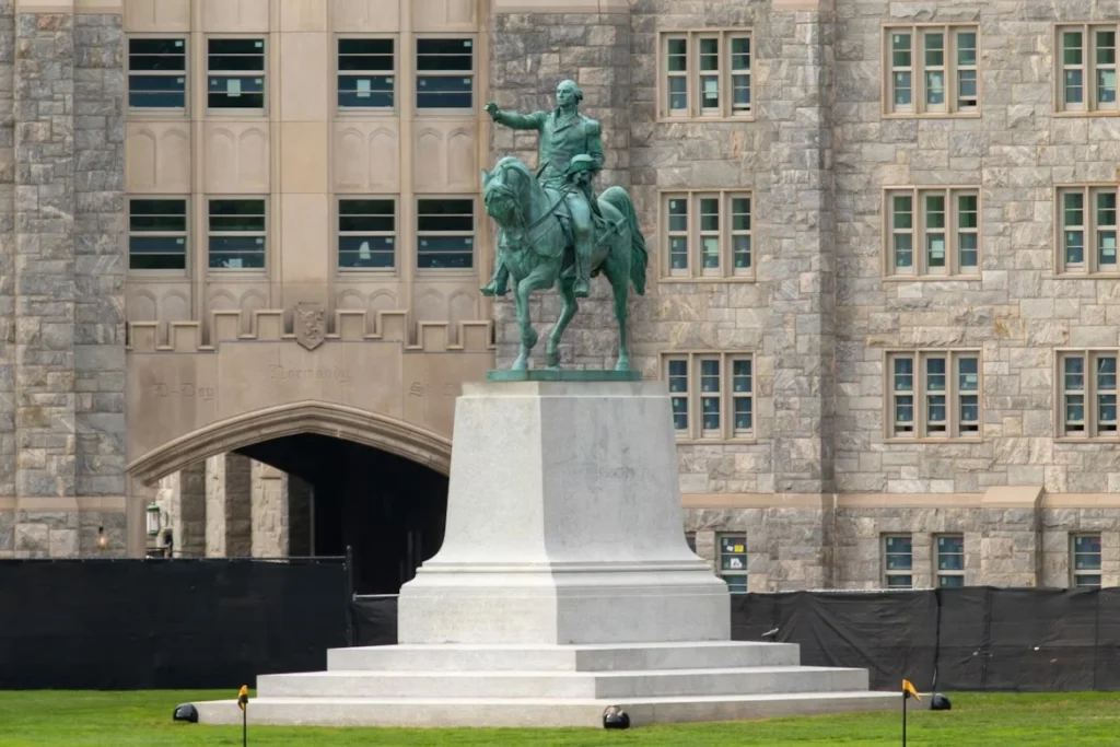 Statue of George Washington on horseback at West Point, New York