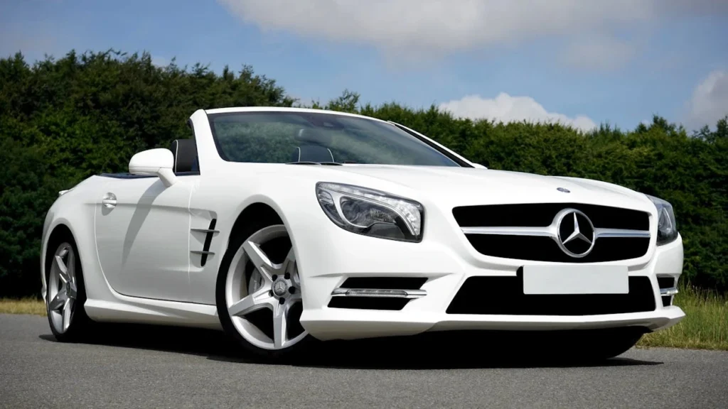 White Mercedes-Benz Convertible Coupe